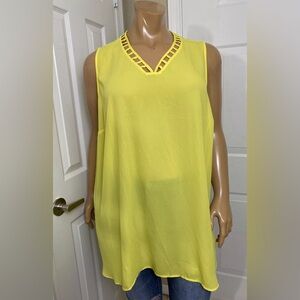 Catherine’s Yellow Sleeveless Blouse Size 3X 26/28W Womens Top